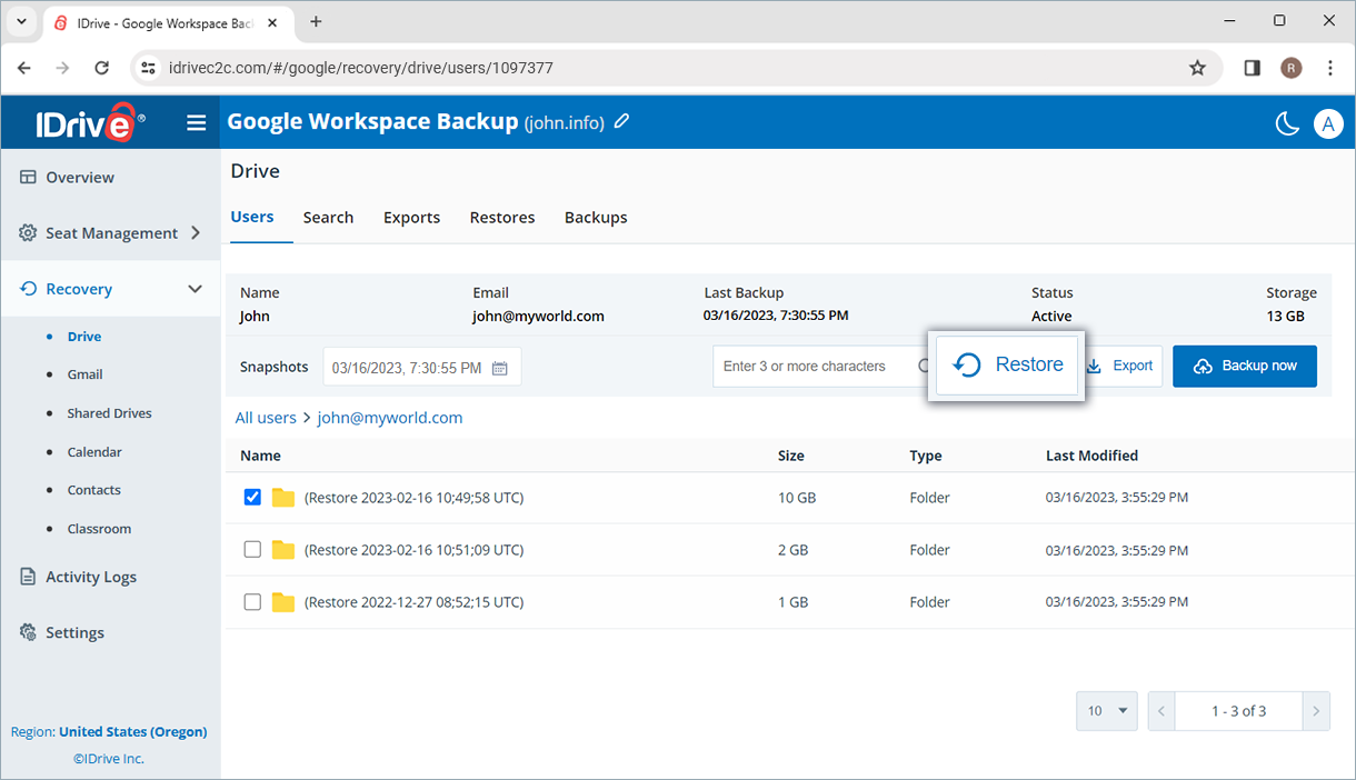 Managment console