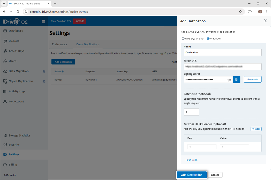 Faq Event Notifications - add webhook