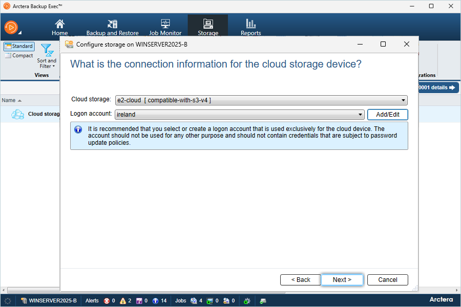 Add Cloud Storage and Click Next