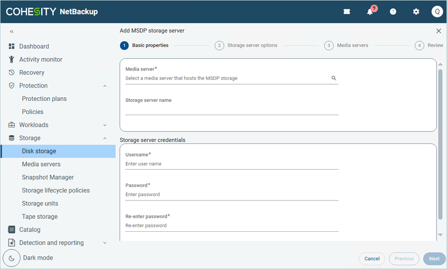 Click on Media Server to select the media server
