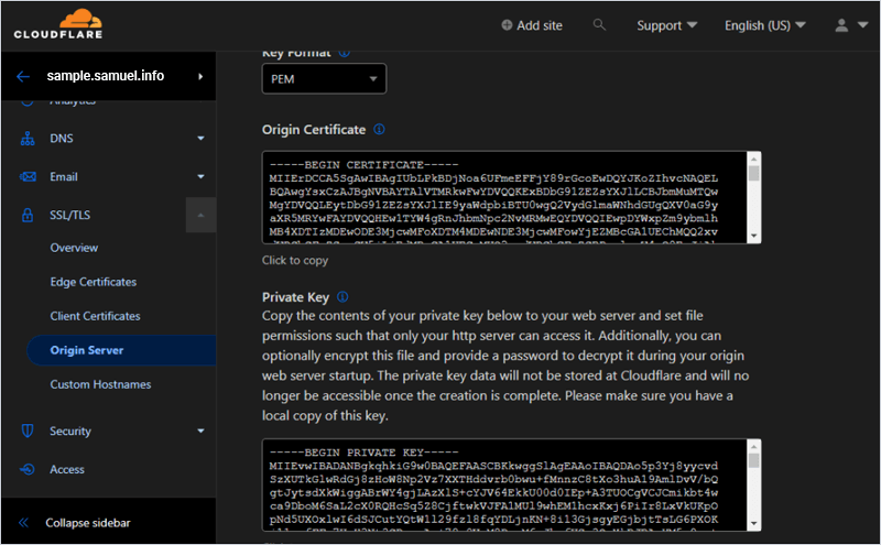 Cloudflare Origin Certificate