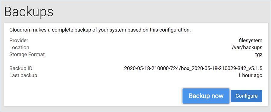 Click Backup Now