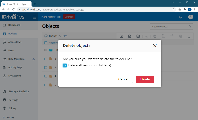 FAQ dashboard - Delete all versions confirmation screen