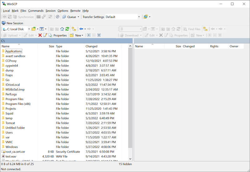IDrive e2 with WinSCP