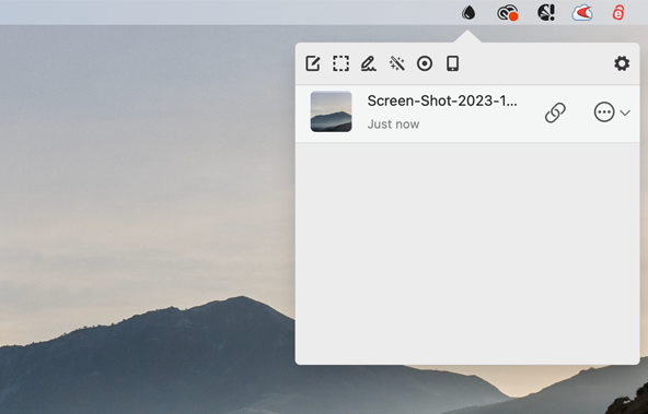 Shared screenshot preview