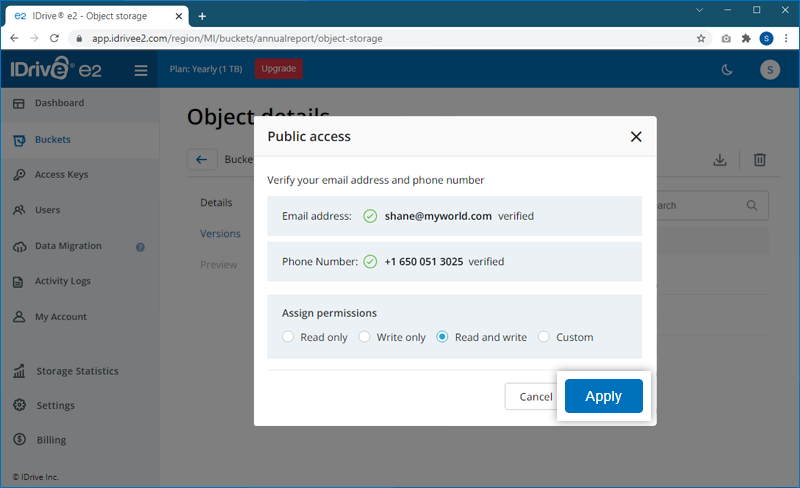 FAQ dashboard - Enable public access screen
