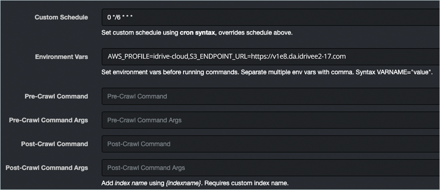 Diskover guide - Insert endpoint in environment variables