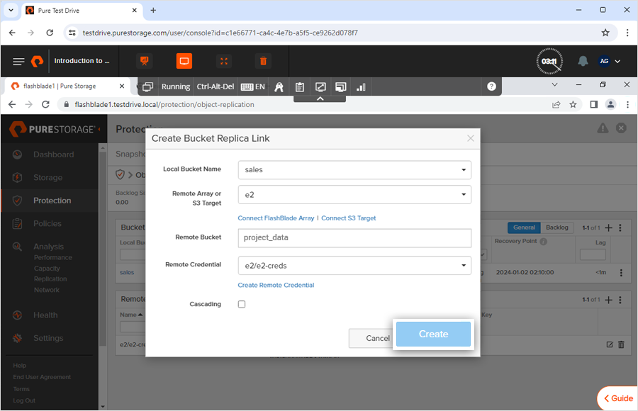 IDrive e2 with purestorage