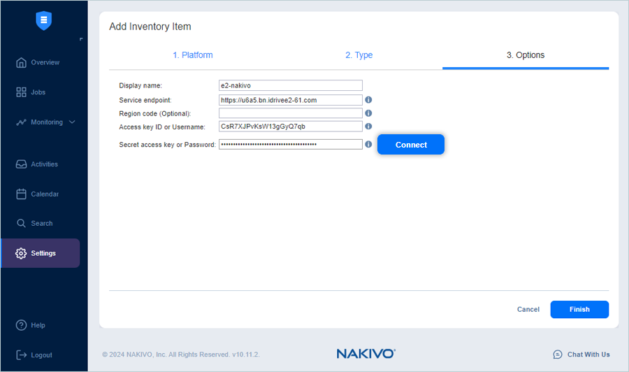 IDrive e2 with nakivo backup