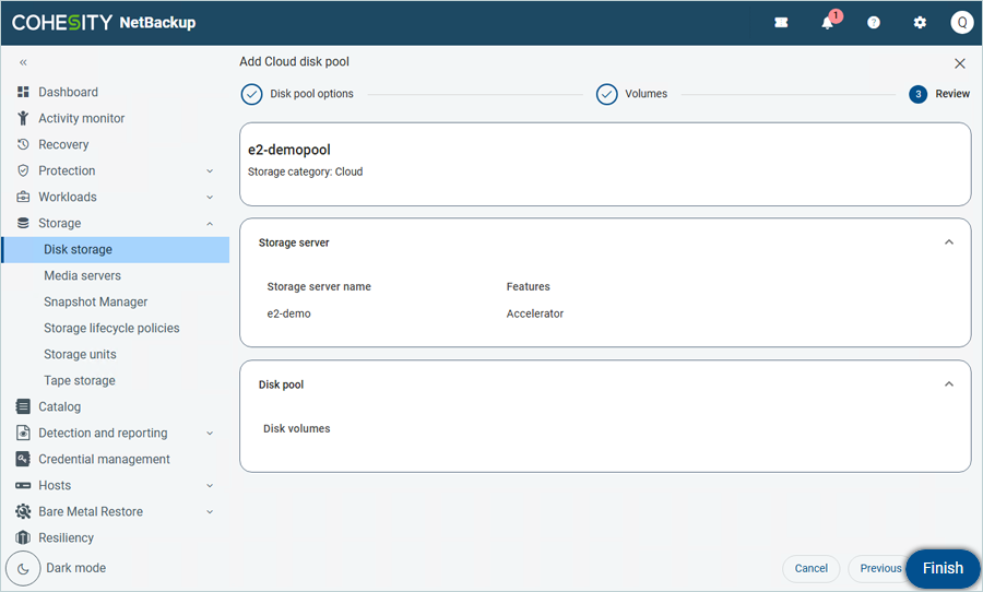 Review the summary and click Finish
