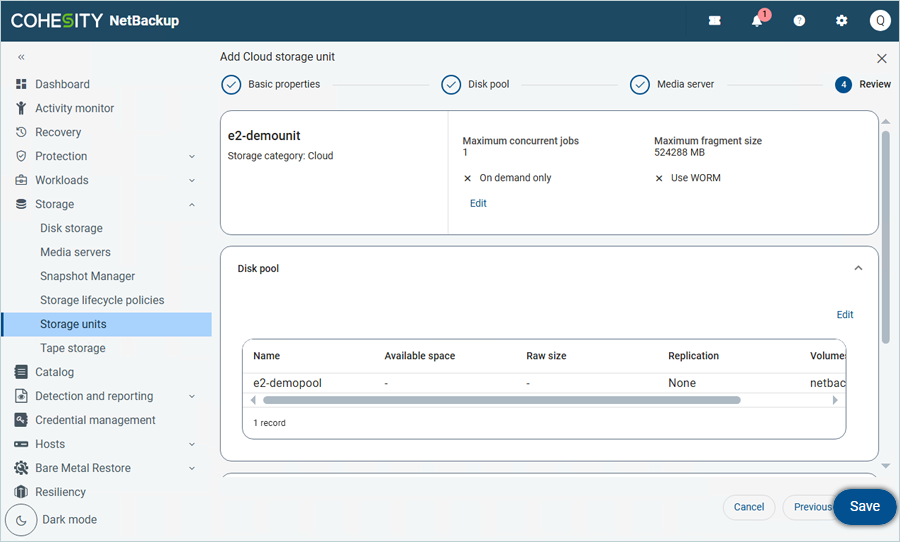 Review the summary and click Save