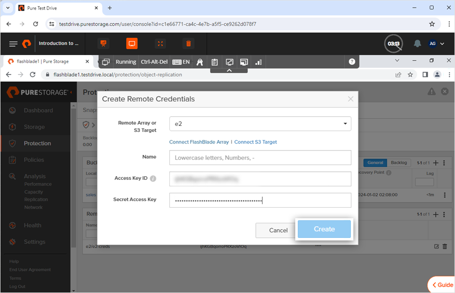 IDrive e2 with purestorage