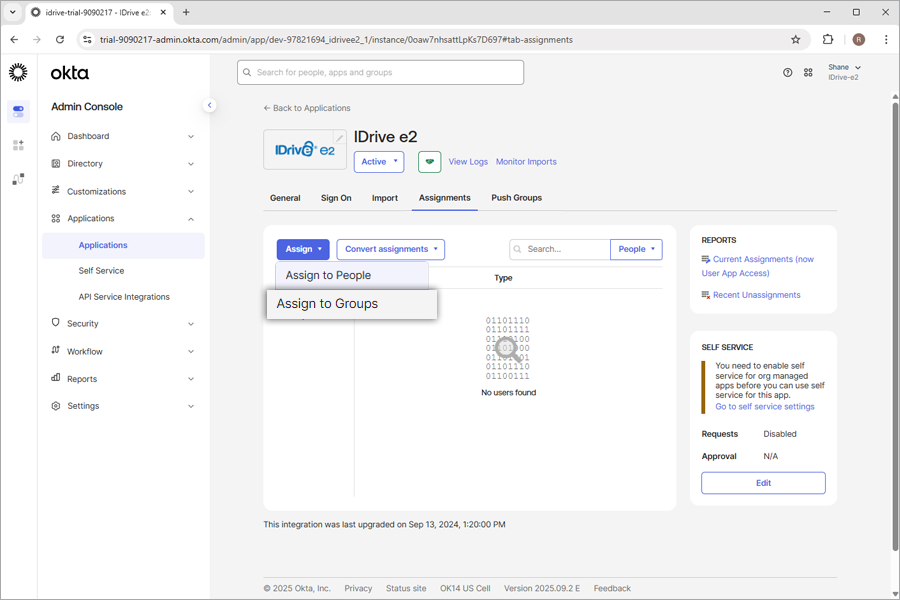 Select Assign to Group