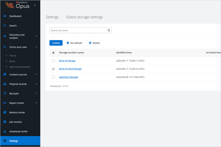 Select your IDrive e2 cloud storage and then click Set Default