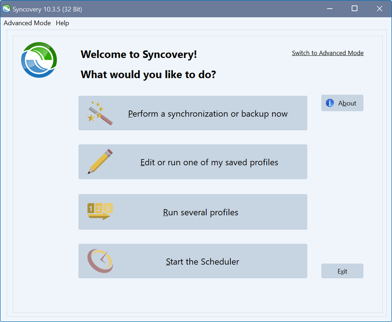 Syncovery guide - New profile screen