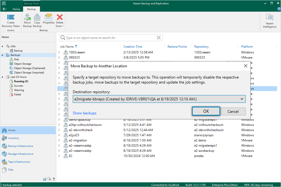 Migrate Veeam Backup From BackBlaze B2 - Destination repository confirmation screen