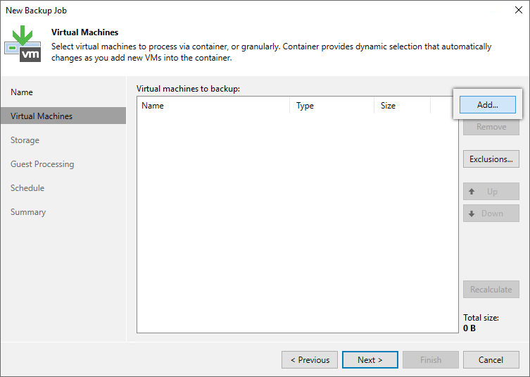 Veeam 12 guide - Choose backup options from the right pane
