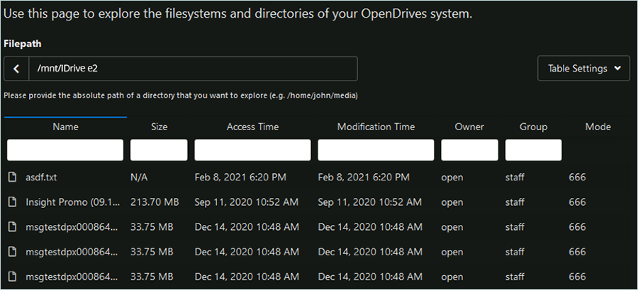 IDrive e2 with open drives atlas