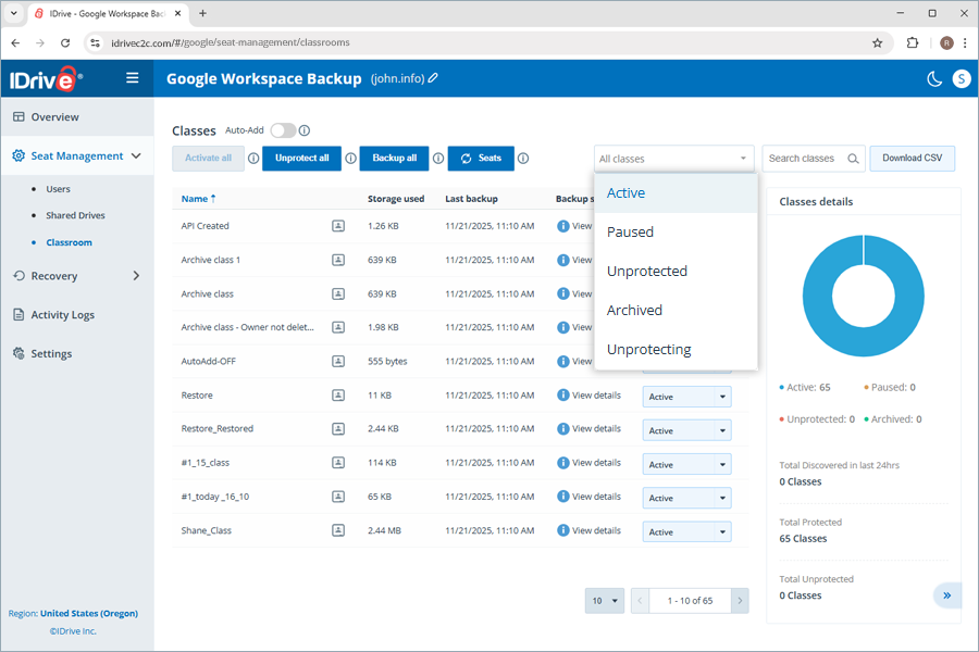  view client wise status